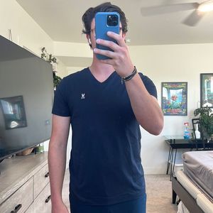 Psycho Bunny Navy Blue V Neck Short Sleeve Men’s Medium